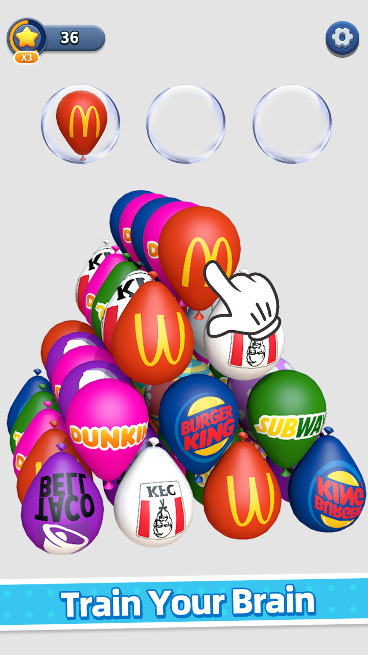 اسکرین شات 3 بازی Balloon Triple Match: Match 3D