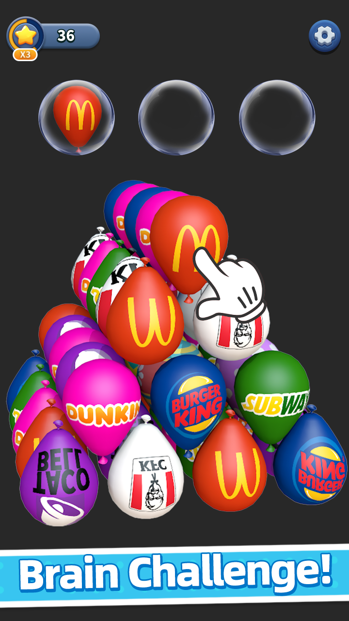 اسکرین شات 2 بازی Balloon Triple Match: Match 3D