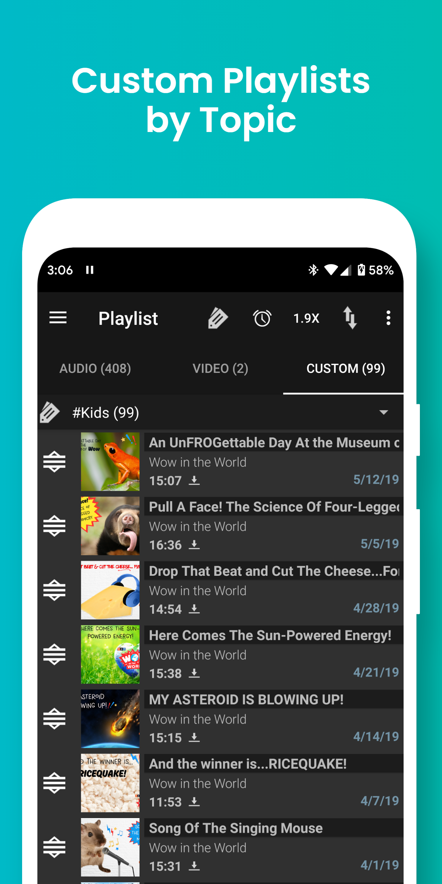 اسکرین شات 6 برنامه Podcast Addict: Podcast player