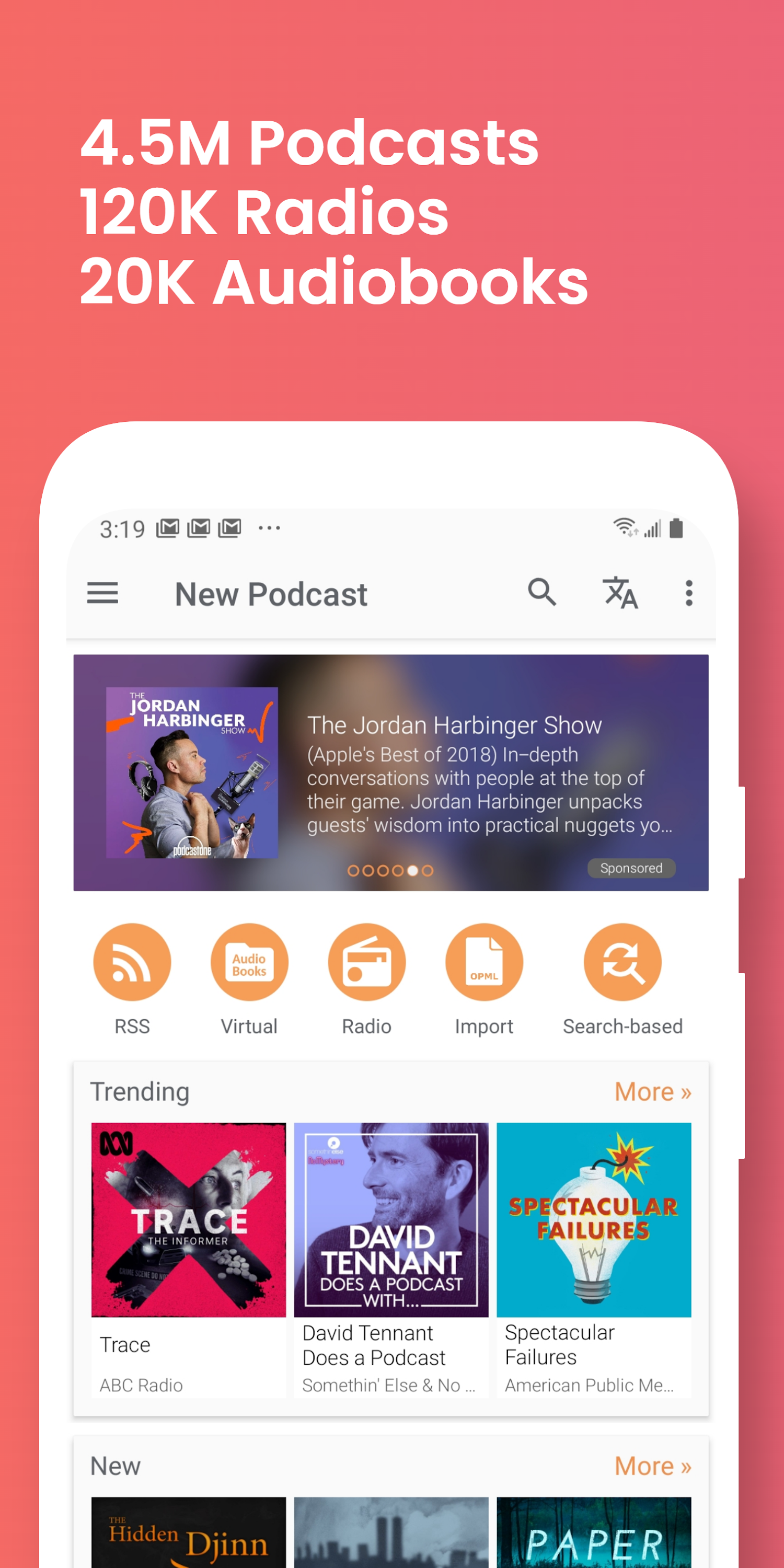 اسکرین شات 1 برنامه Podcast Addict: Podcast player