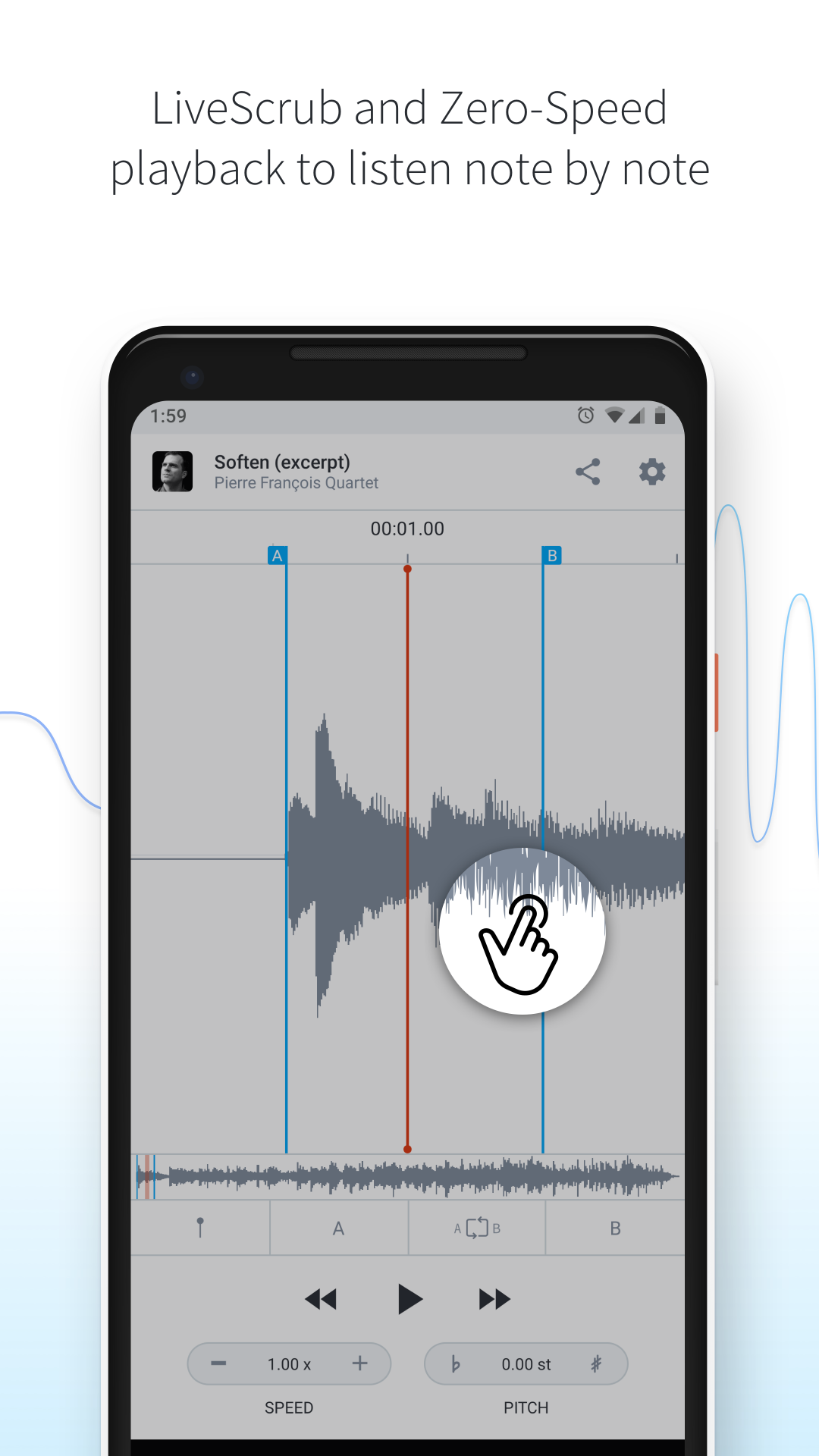 اسکرین شات 3 برنامه AudioStretch:Music Pitch Tool