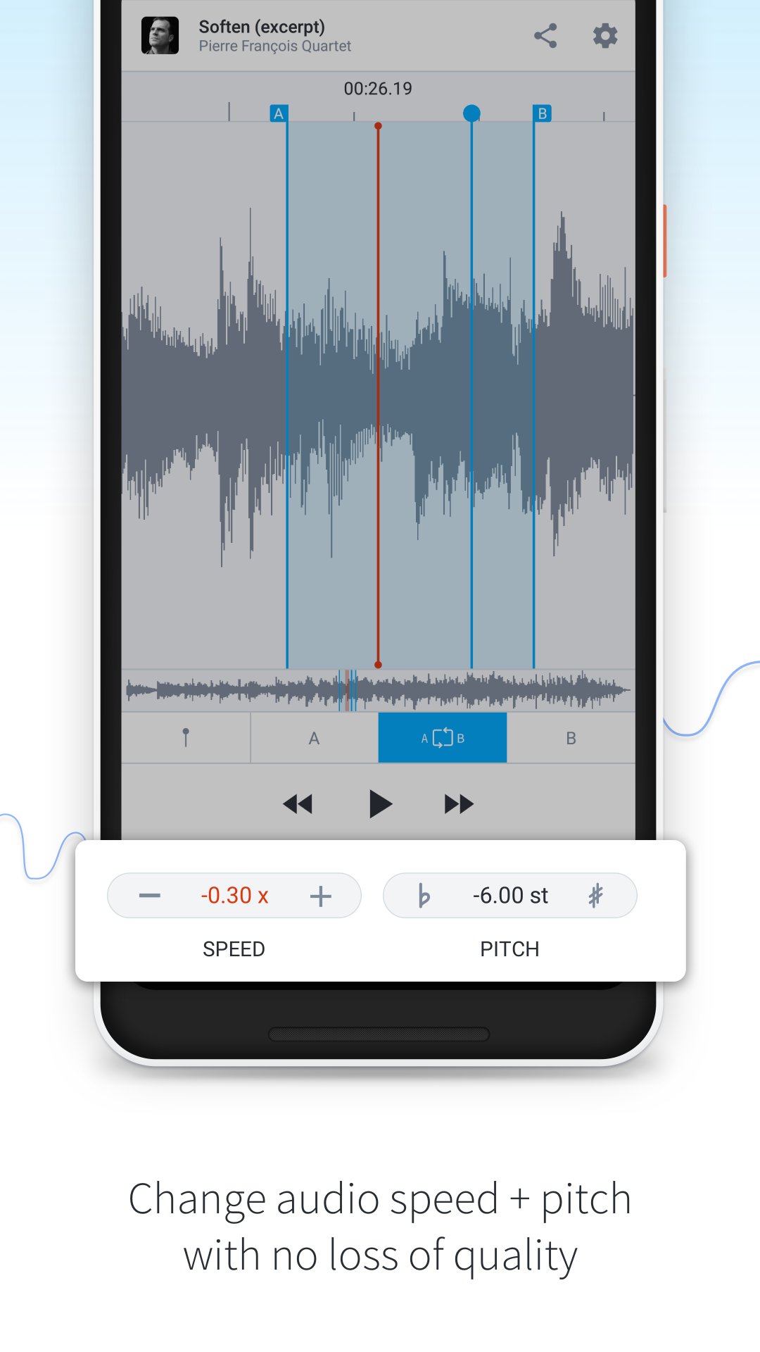 اسکرین شات 4 برنامه AudioStretch:Music Pitch Tool