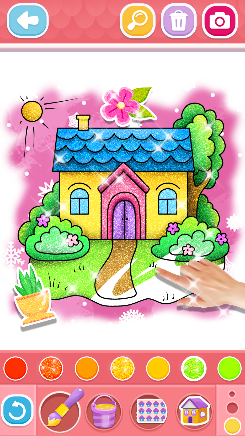 اسکرین شات 1 بازی Glitter House coloring for kid
