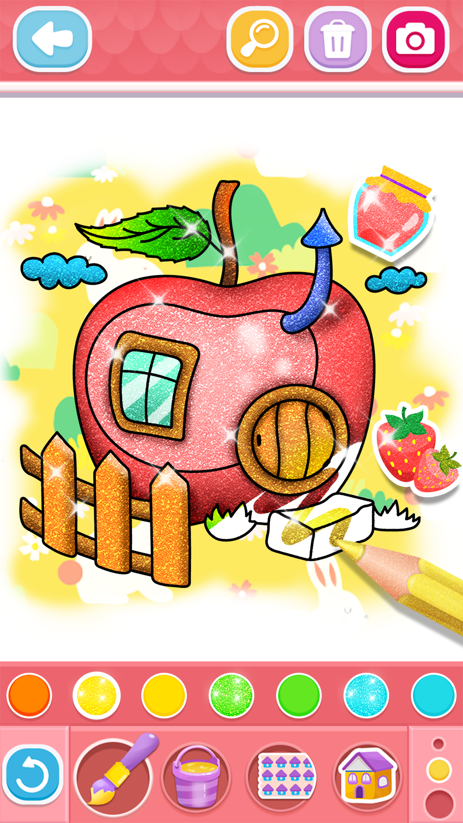 اسکرین شات 8 بازی Glitter House coloring for kid