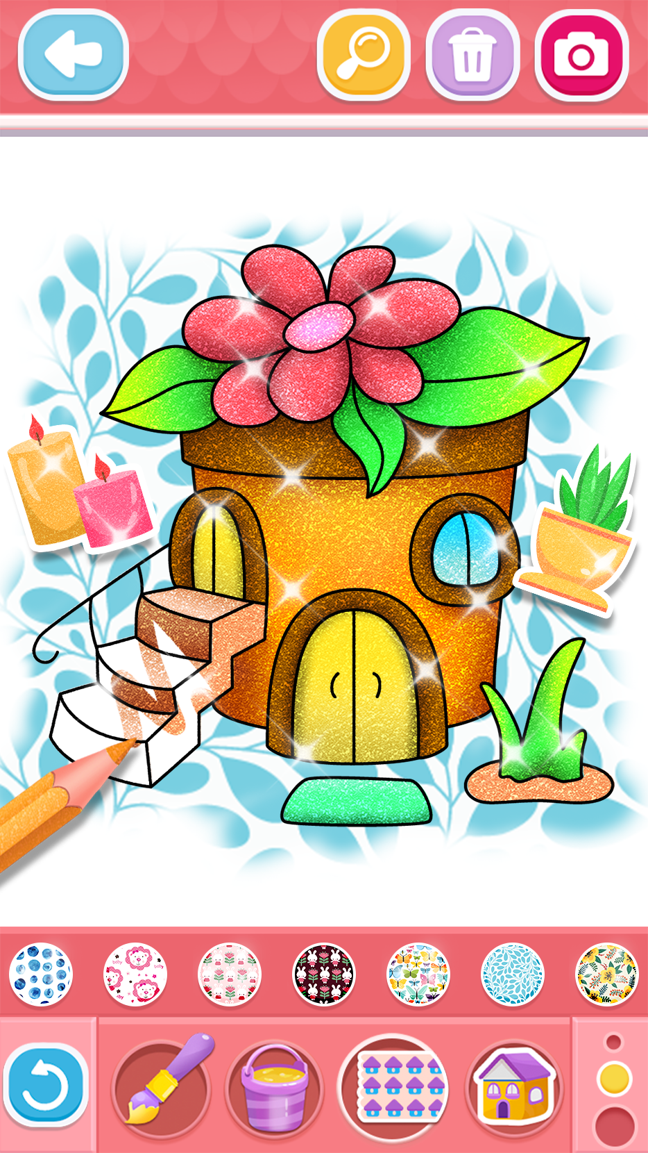 اسکرین شات 6 بازی Glitter House coloring for kid