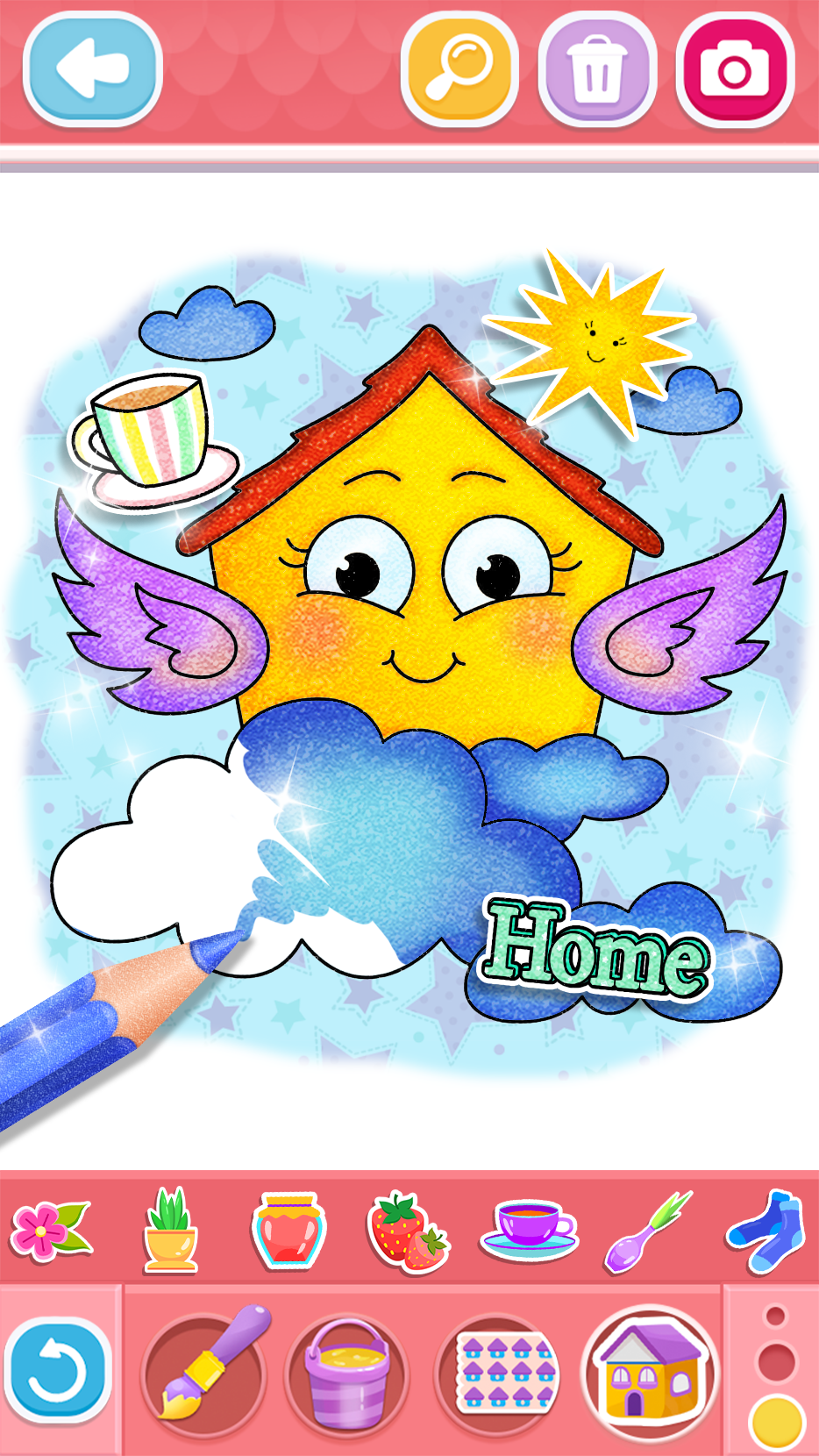 اسکرین شات 5 بازی Glitter House coloring for kid