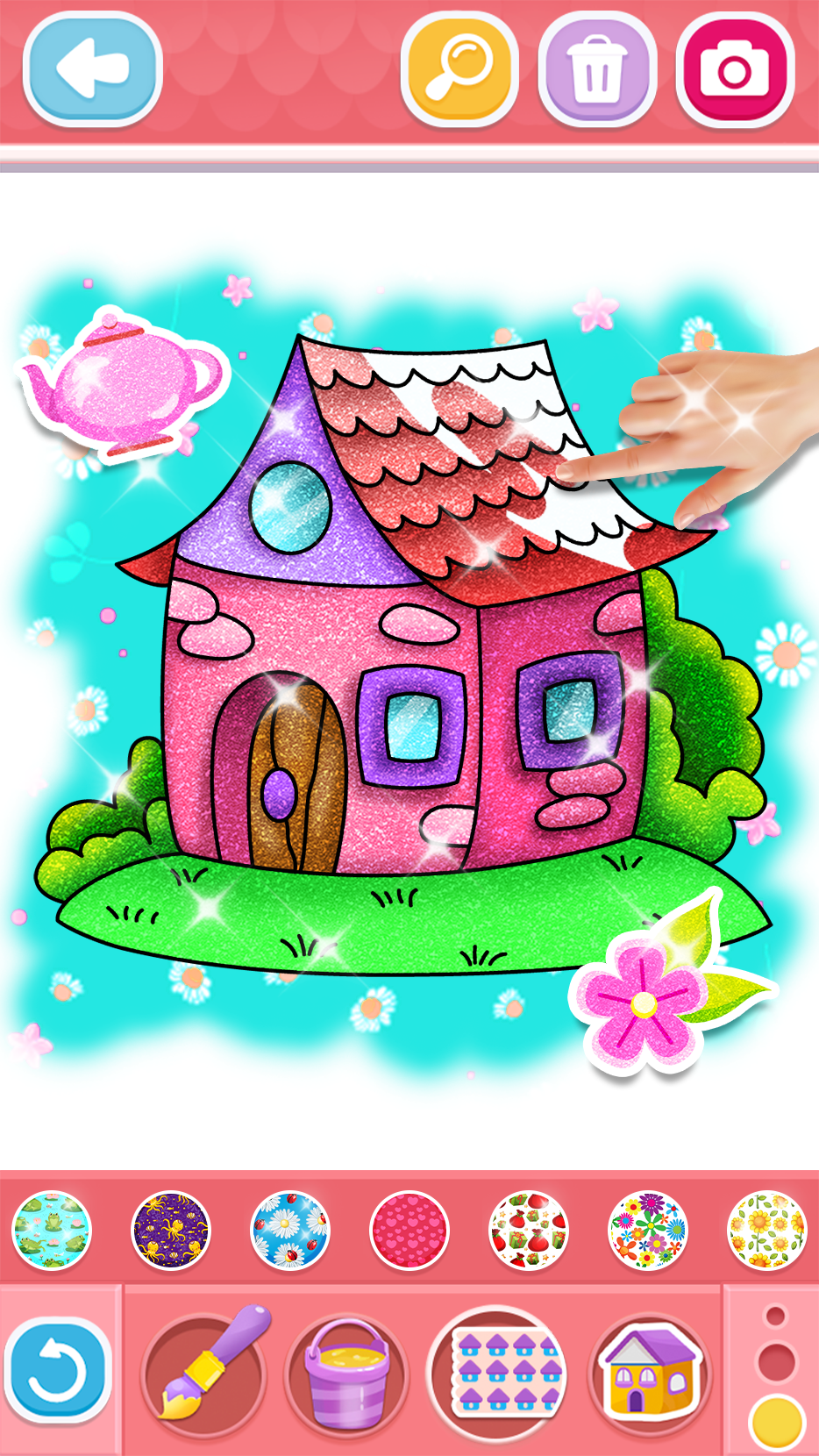 اسکرین شات 3 بازی Glitter House coloring for kid