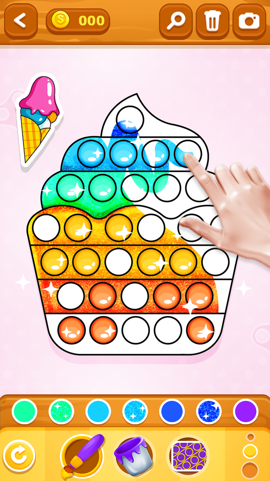 اسکرین شات 2 بازی Glitter Pop It Coloring Game