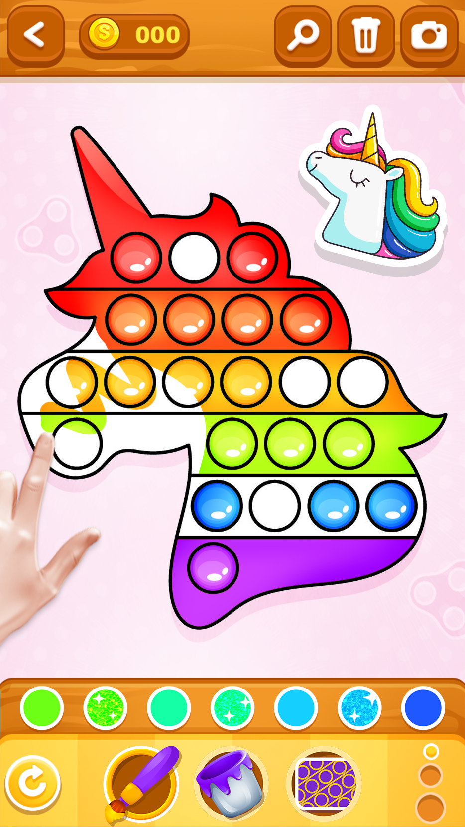 اسکرین شات 4 بازی Glitter Pop It Coloring Game