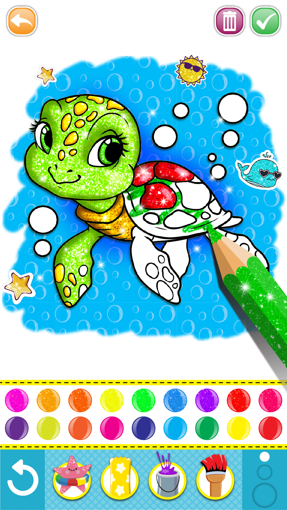 اسکرین شات 2 برنامه Mermaid coloring for kids