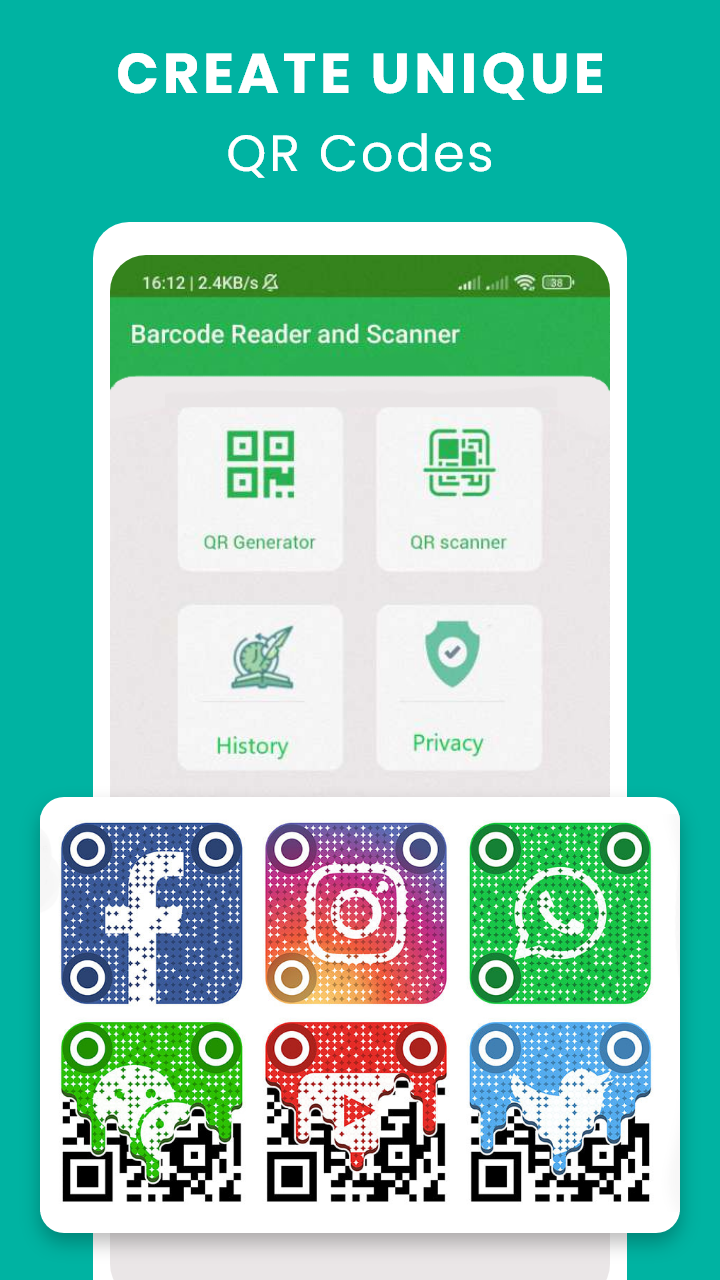 اسکرین شات 1 برنامه QR code scanner & generator