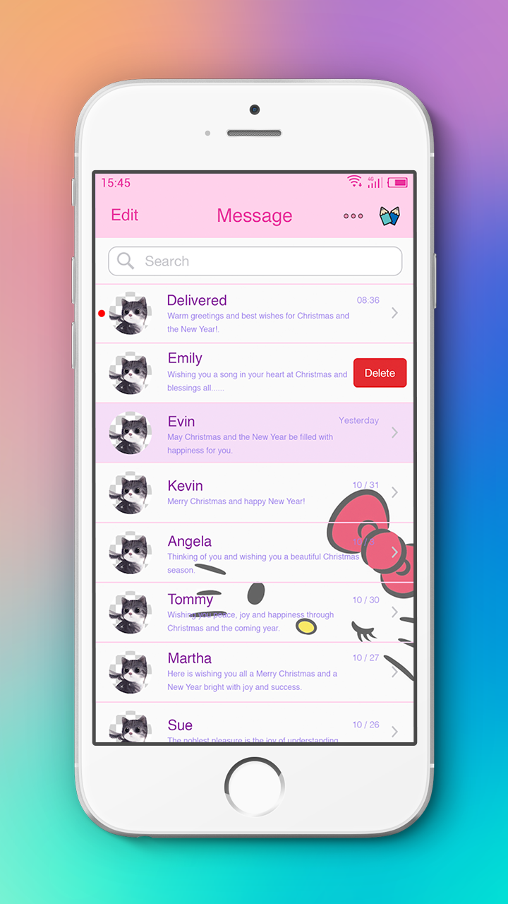 اسکرین شات 2 برنامه Messaging+ L SMS, MMS