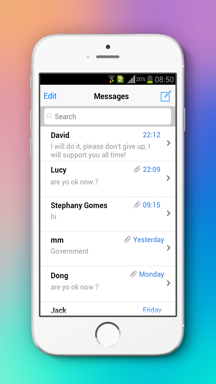 اسکرین شات 1 برنامه Messaging+ L SMS, MMS