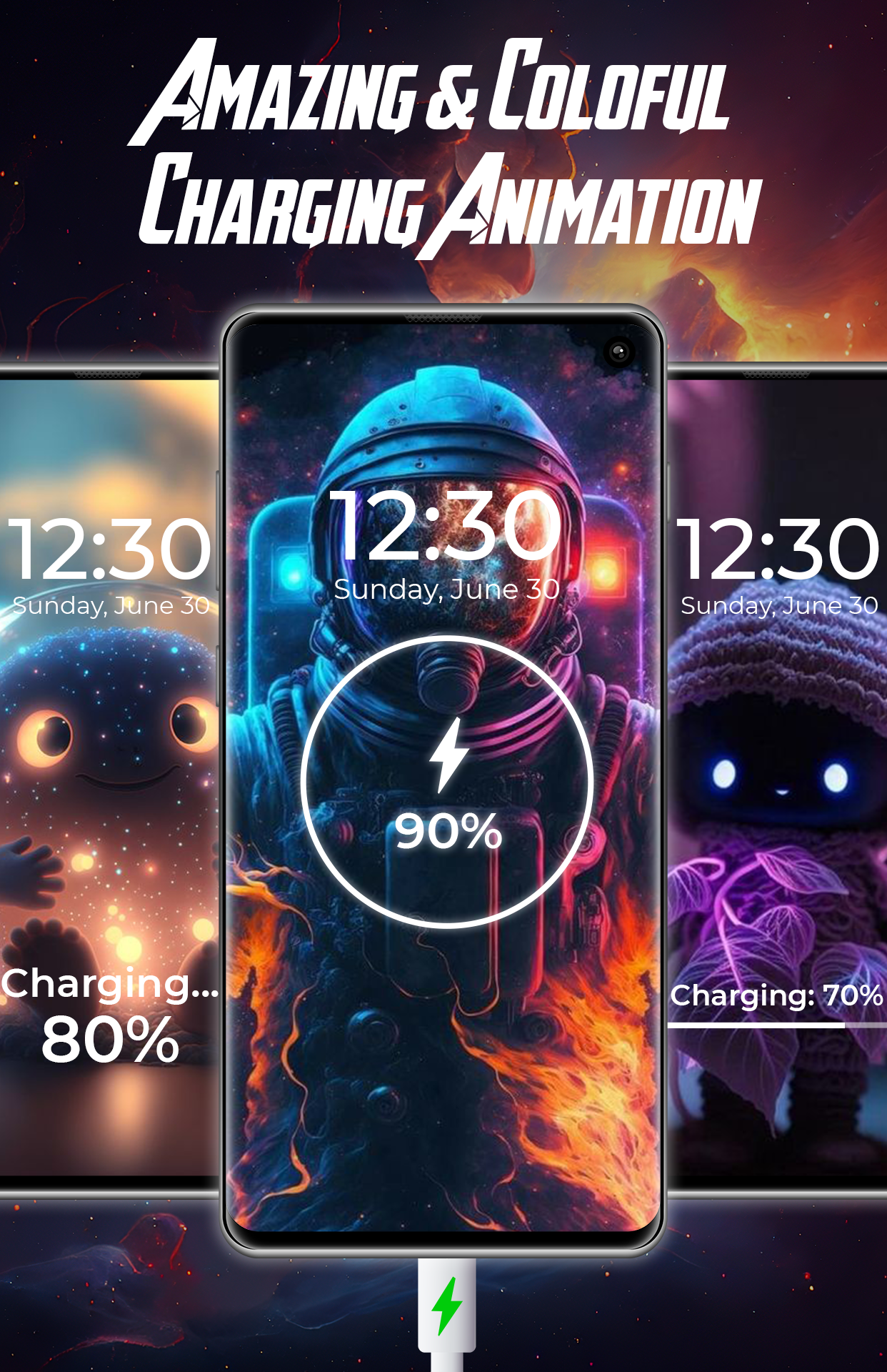 اسکرین شات 1 برنامه LED Battery Charging Animation