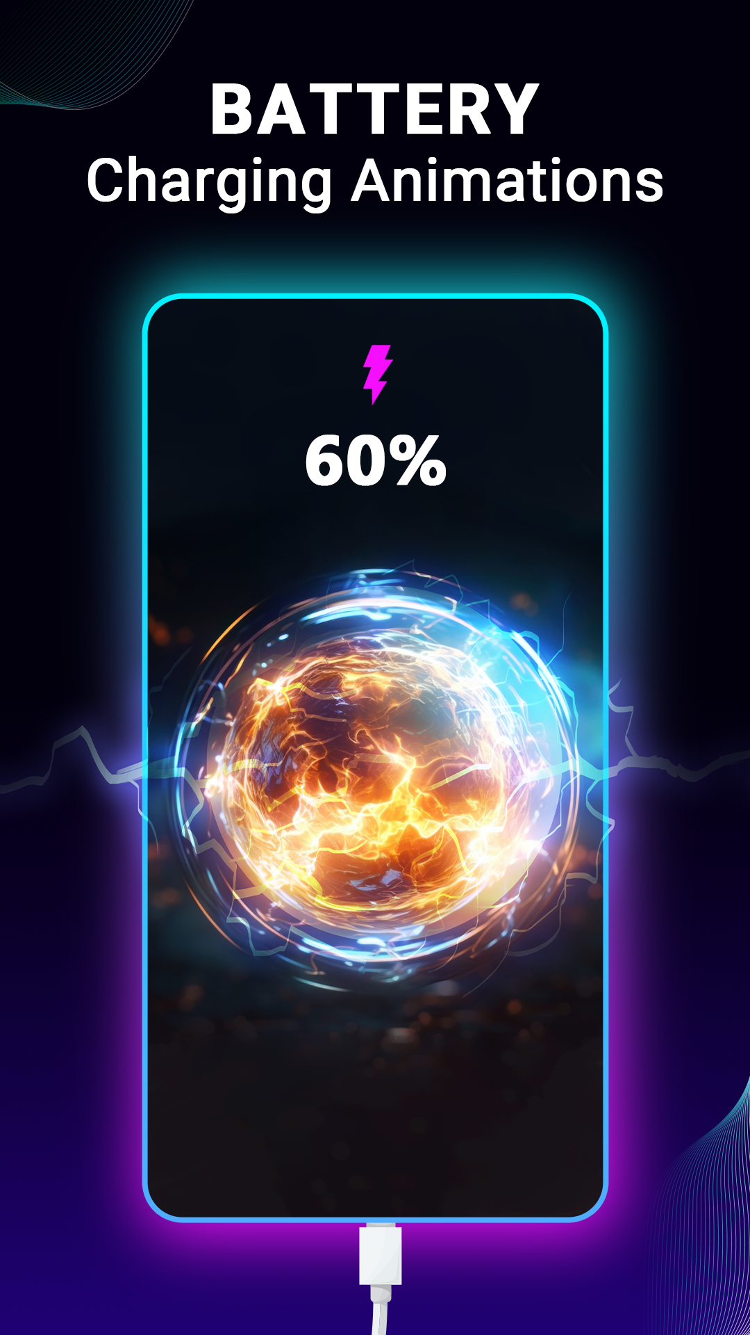 اسکرین شات 1 برنامه Battery Charging Animation App