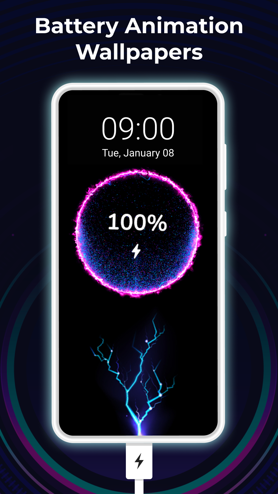 اسکرین شات 3 برنامه Battery Charging Animation App