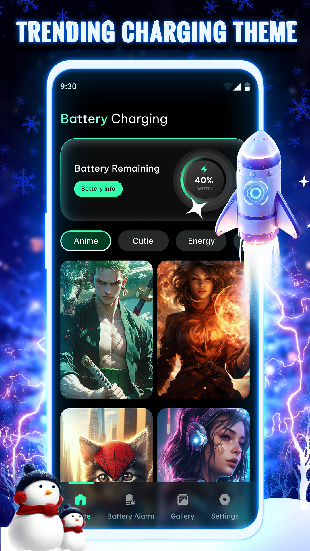 اسکرین شات 3 برنامه Battery Charging Animation 4D