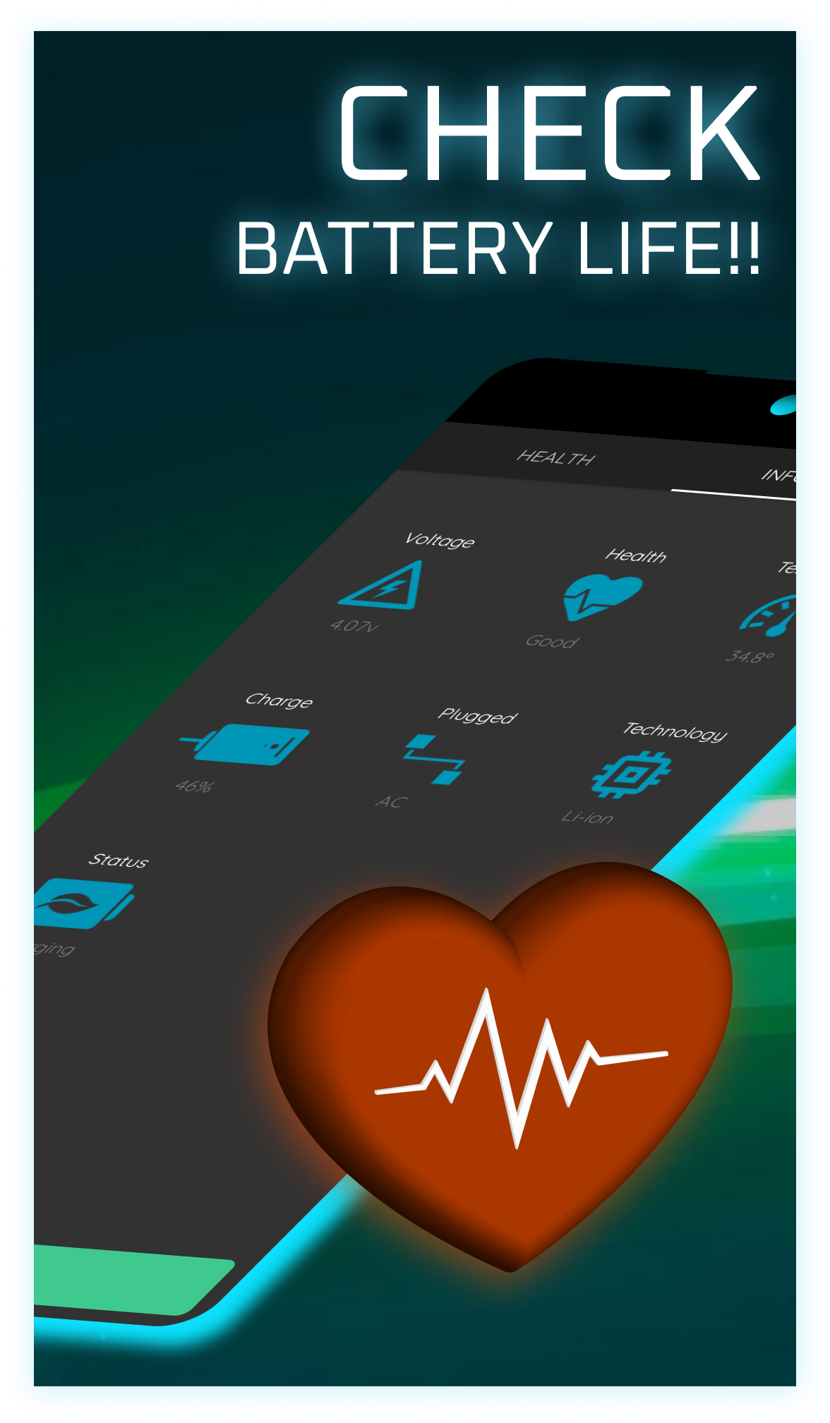 اسکرین شات 2 برنامه Battery Life & Health Tool