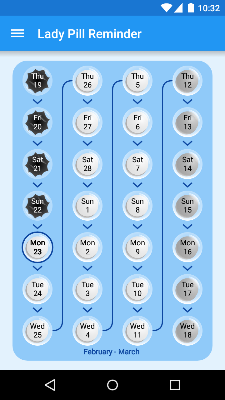 اسکرین شات 3 برنامه Lady Pill Reminder