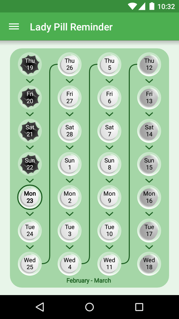 اسکرین شات 4 برنامه Lady Pill Reminder