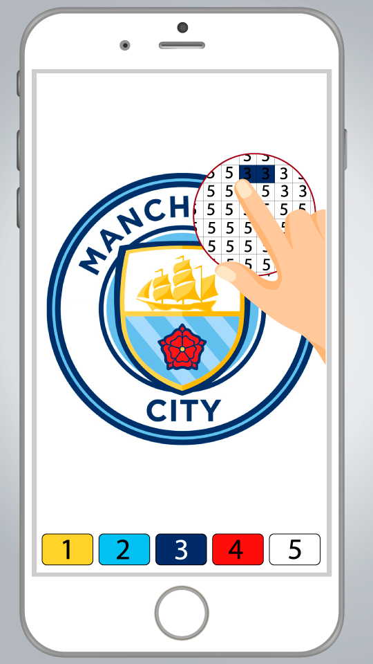 اسکرین شات 1 برنامه Football Logo Pixel Art - Color by Number