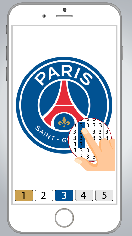 اسکرین شات 3 برنامه Football Logo Pixel Art - Color by Number