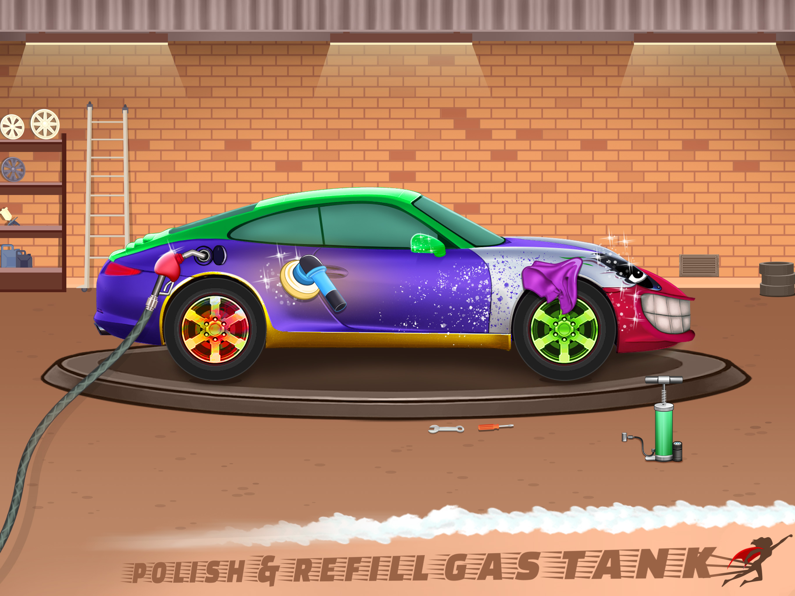اسکرین شات 6 بازی Superhero Car Wash Car Games