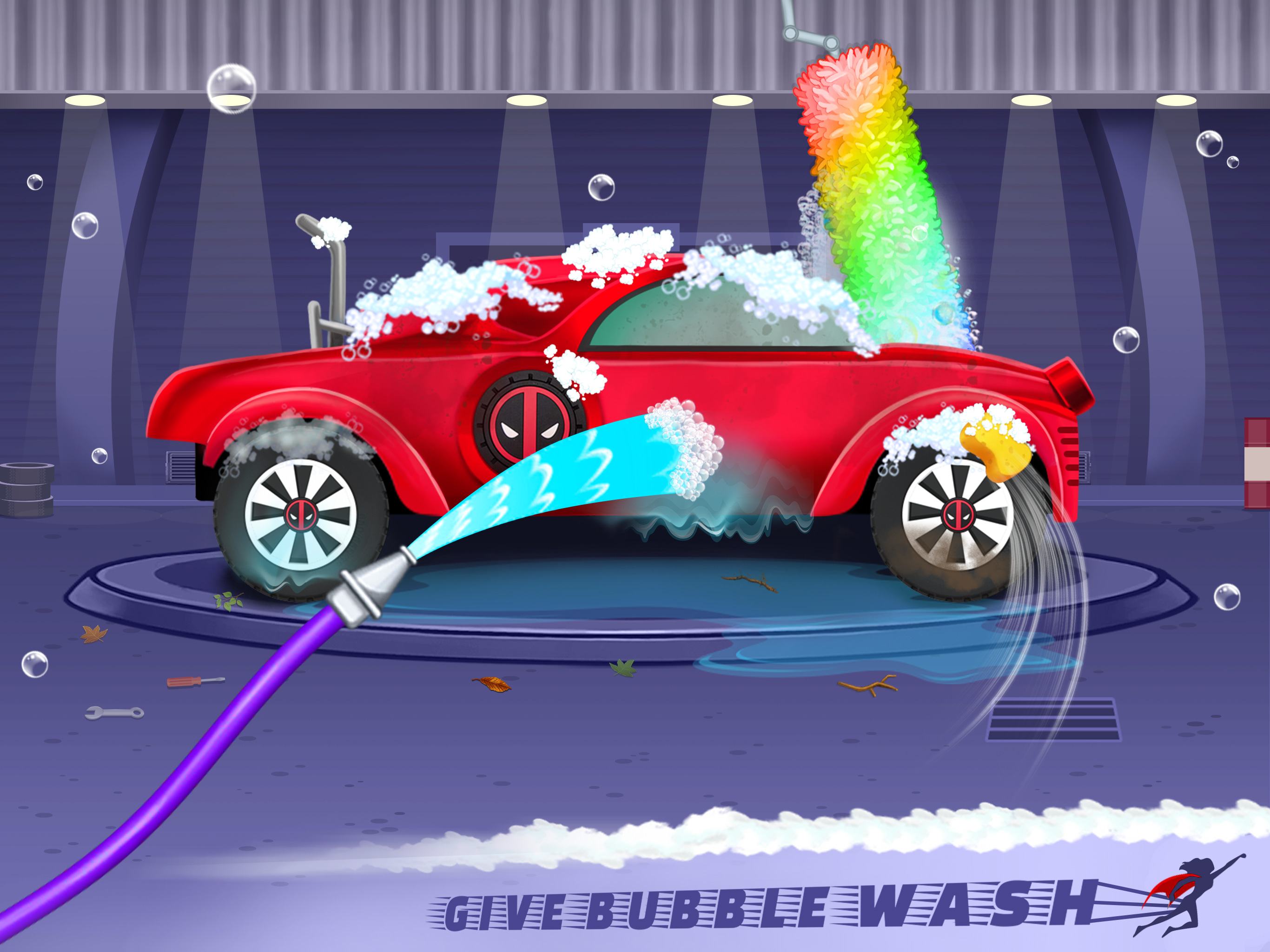 اسکرین شات 3 بازی Superhero Car Wash Car Games