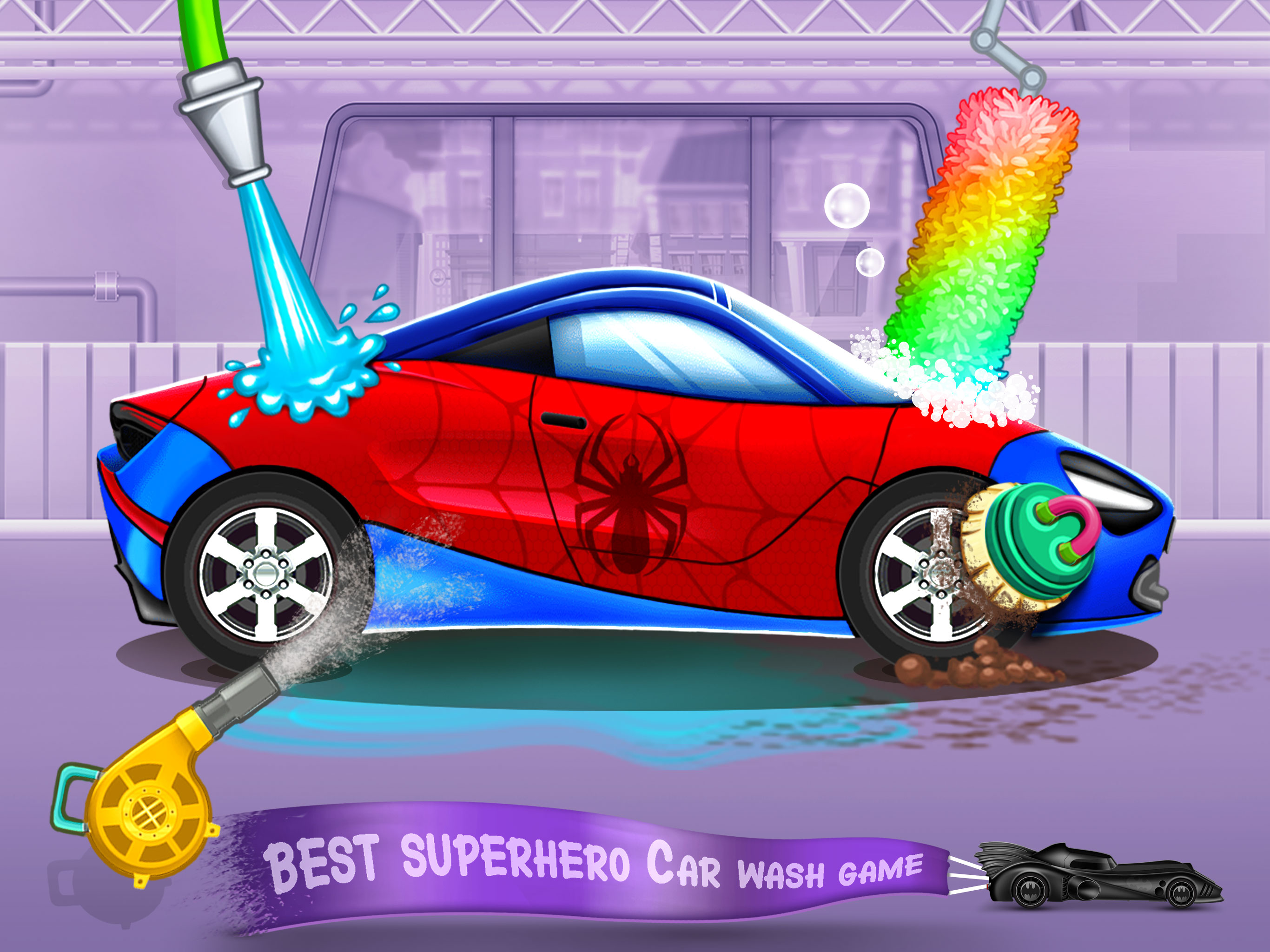 اسکرین شات 1 بازی Superhero Car Wash Car Games