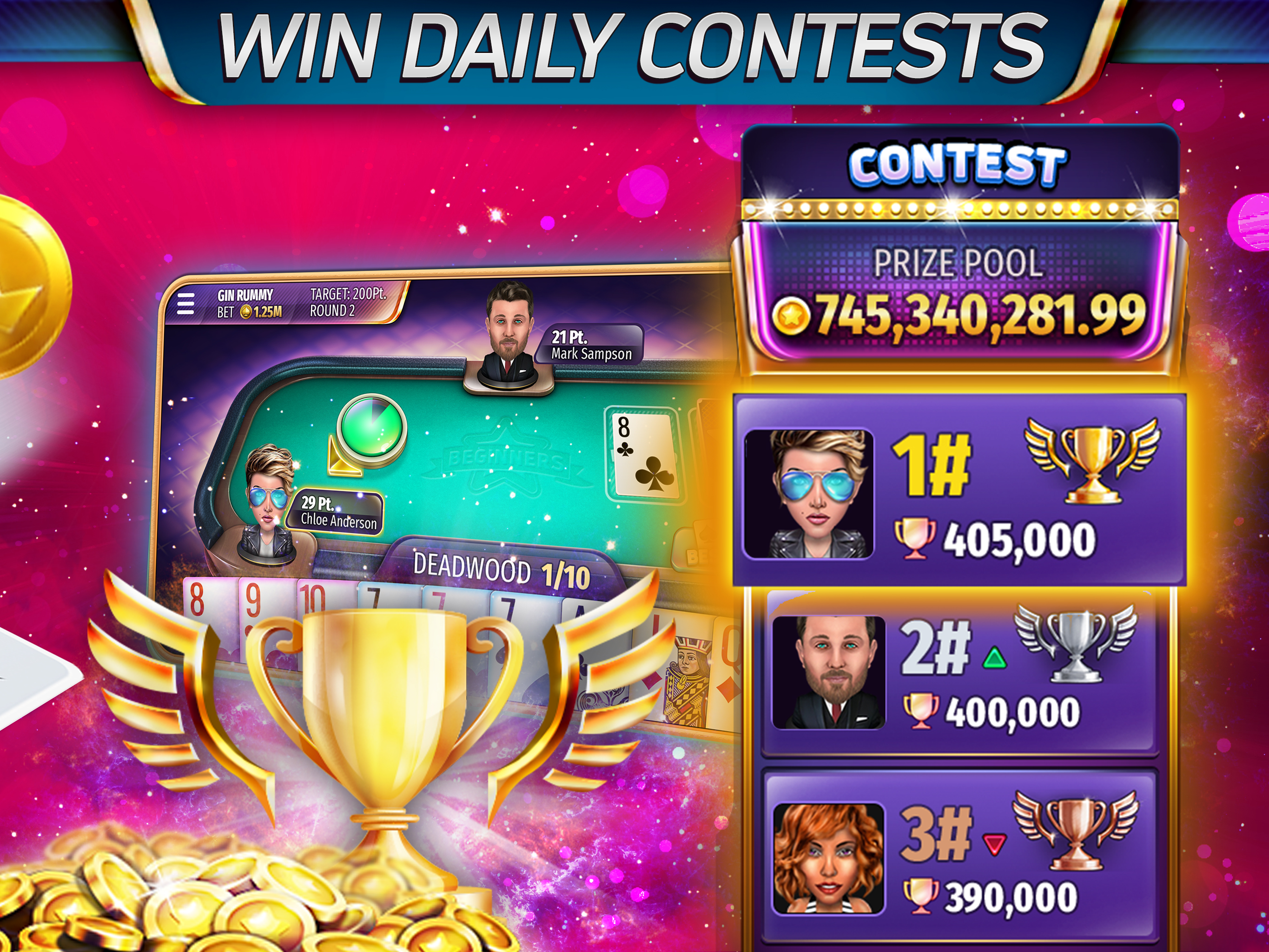 اسکرین شات 4 بازی Gin Rummy Stars - Card Game
