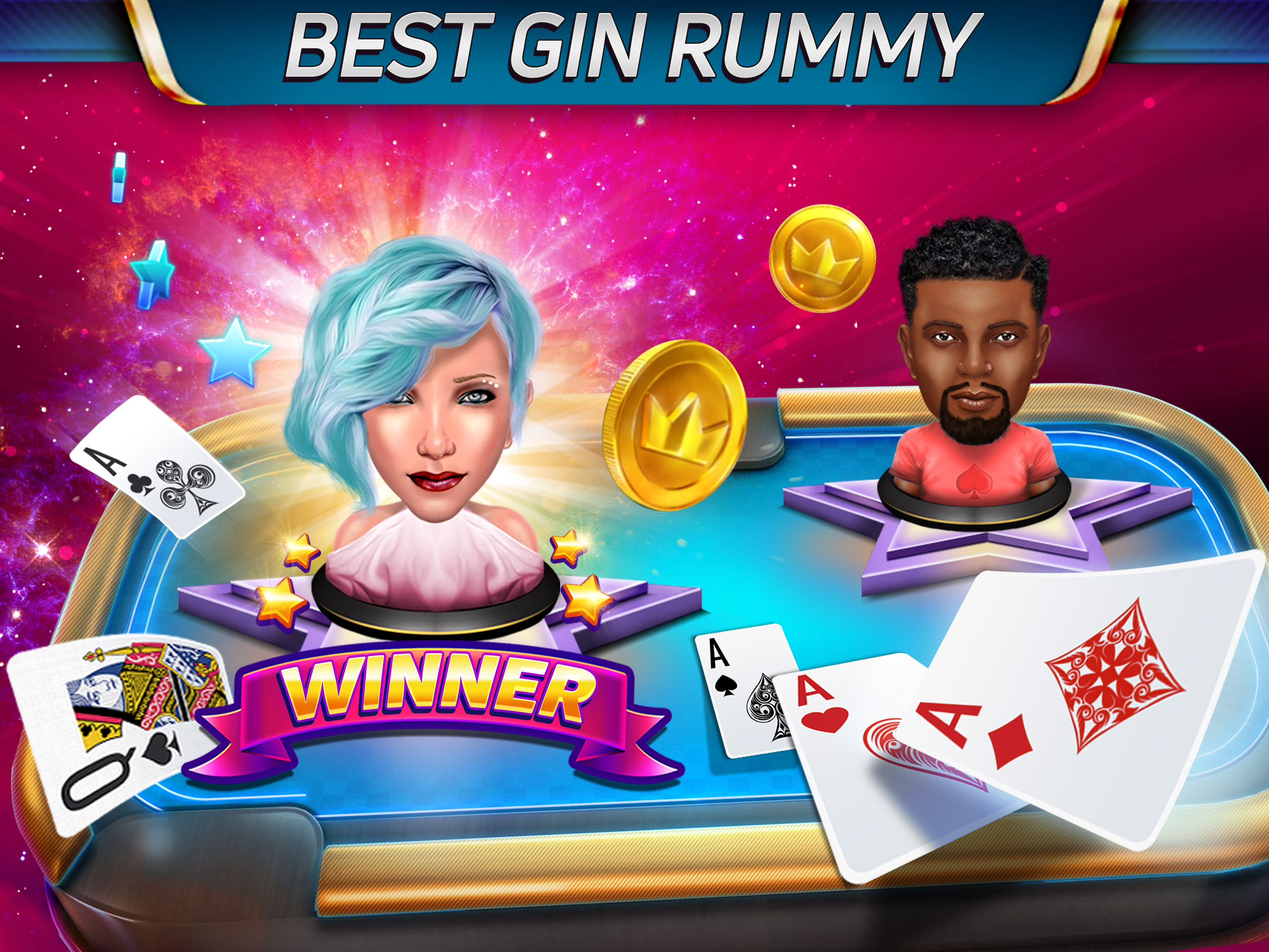 اسکرین شات 1 بازی Gin Rummy Stars - Card Game