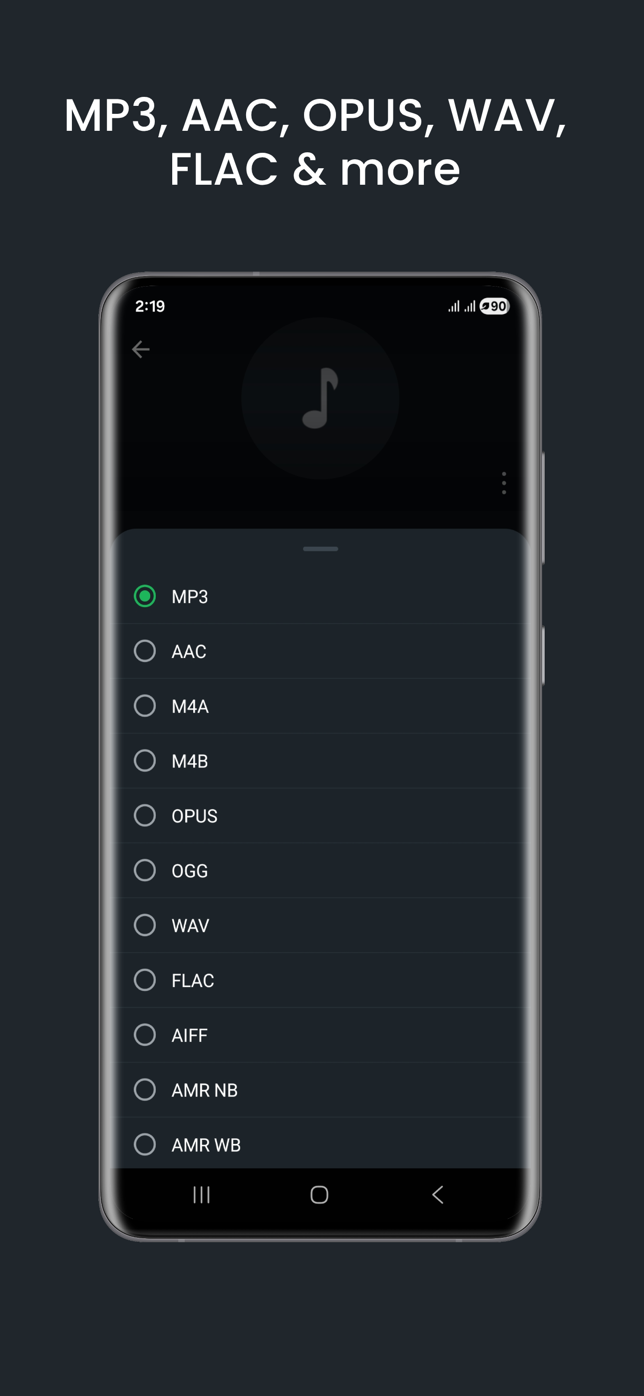اسکرین شات 2 برنامه Audio Converter (MP3 AAC OPUS)