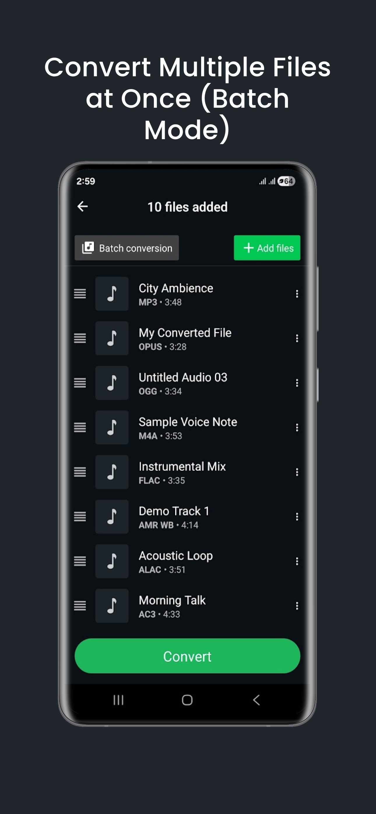 اسکرین شات 3 برنامه Audio Converter (MP3 AAC OPUS)
