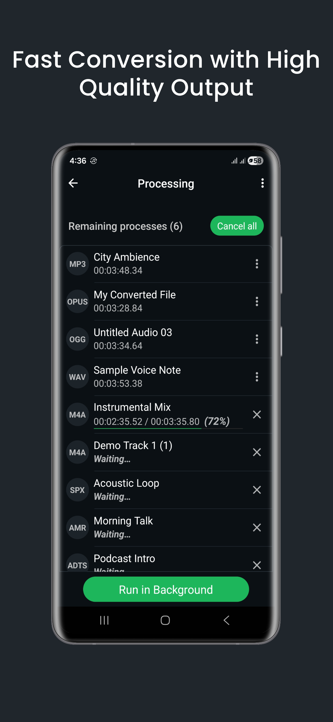 اسکرین شات 4 برنامه Audio Converter (MP3 AAC OPUS)