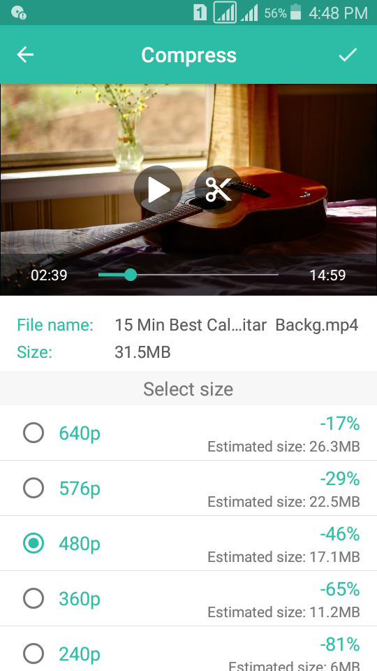 اسکرین شات 2 برنامه Video Compressor-Video to MP4