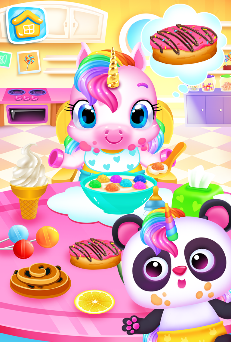 اسکرین شات 1 برنامه My Baby Unicorn - Pet Care Sim