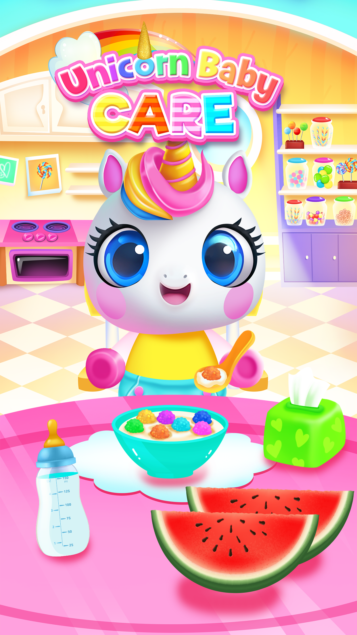 اسکرین شات 3 برنامه My Baby Unicorn - Pet Care Sim