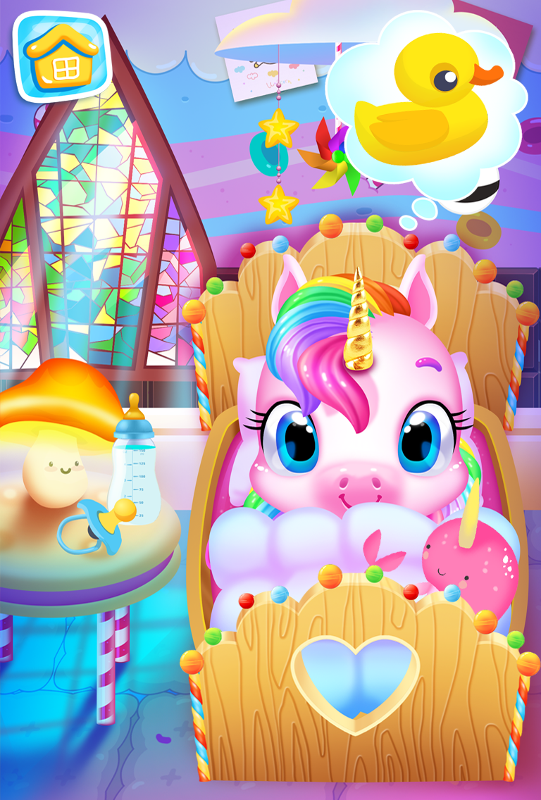 اسکرین شات 4 برنامه My Baby Unicorn - Pet Care Sim