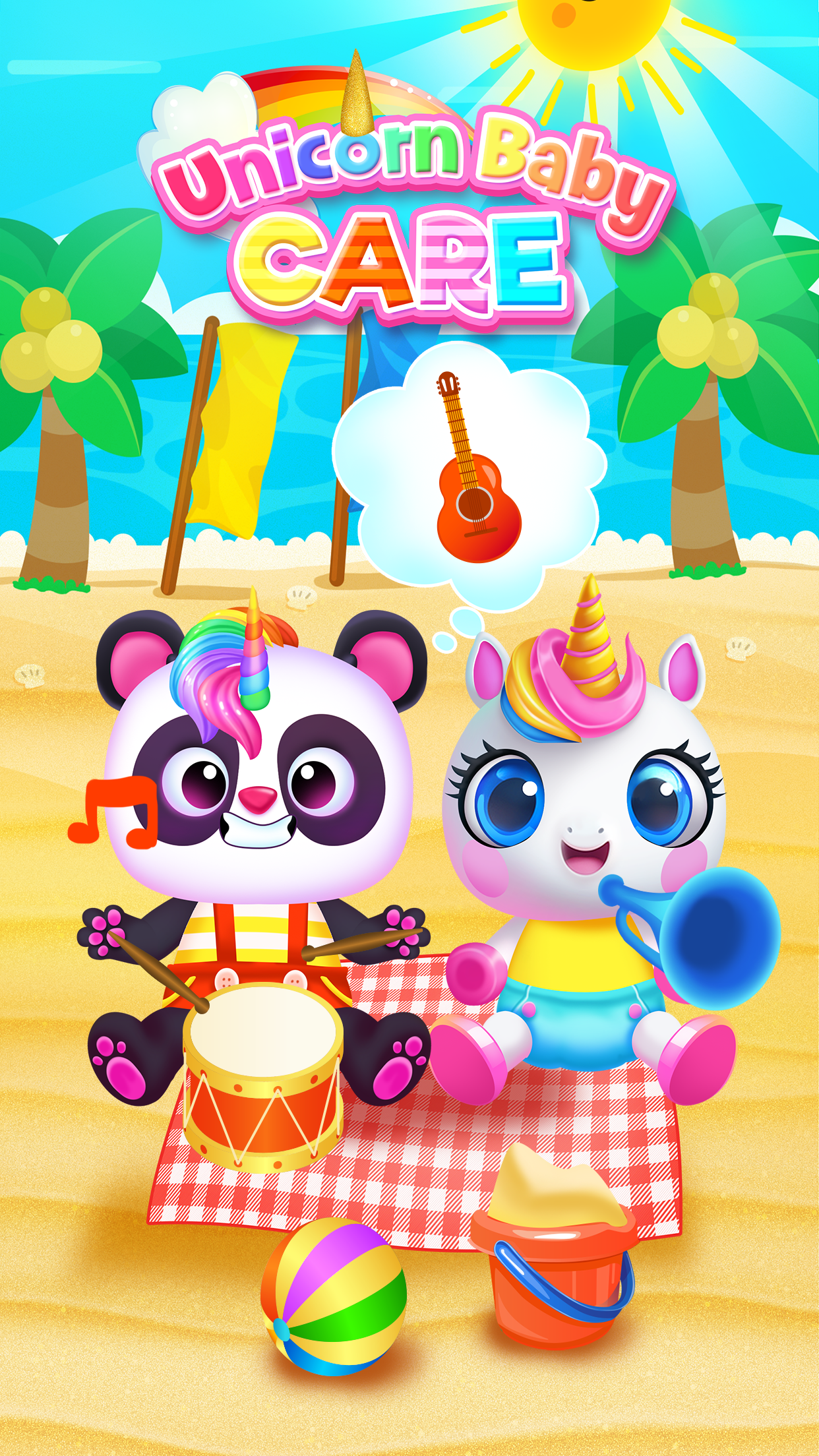 اسکرین شات 2 برنامه My Baby Unicorn - Pet Care Sim