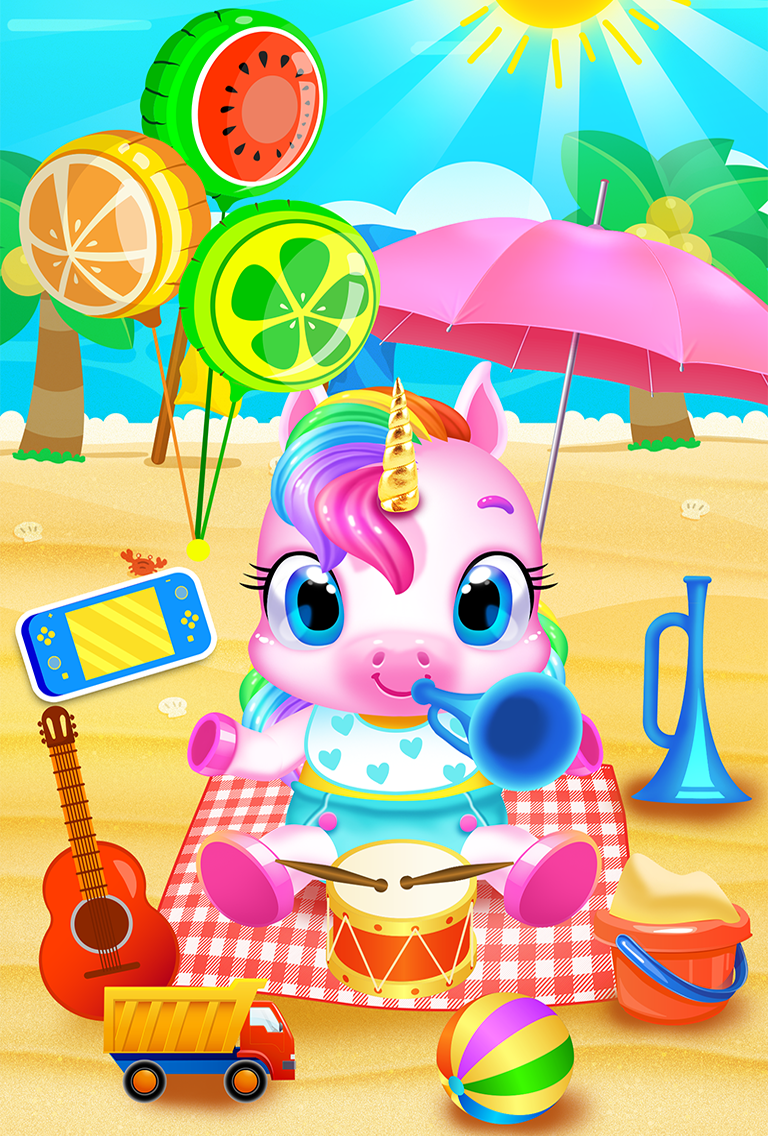 اسکرین شات 3 برنامه My Baby Unicorn - Pet Care Sim