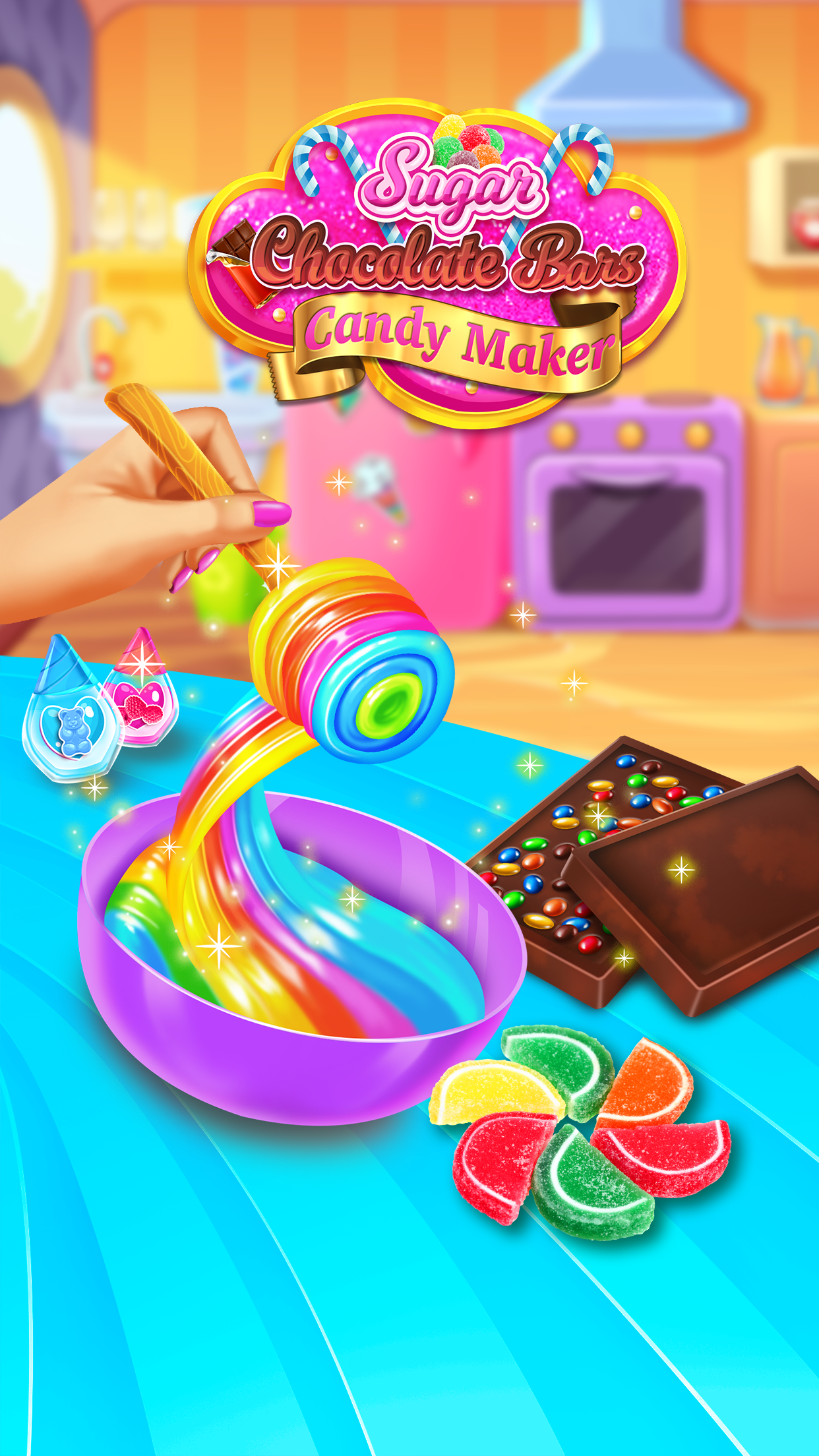 اسکرین شات 1 برنامه Sweet Rainbow Candy Cooking