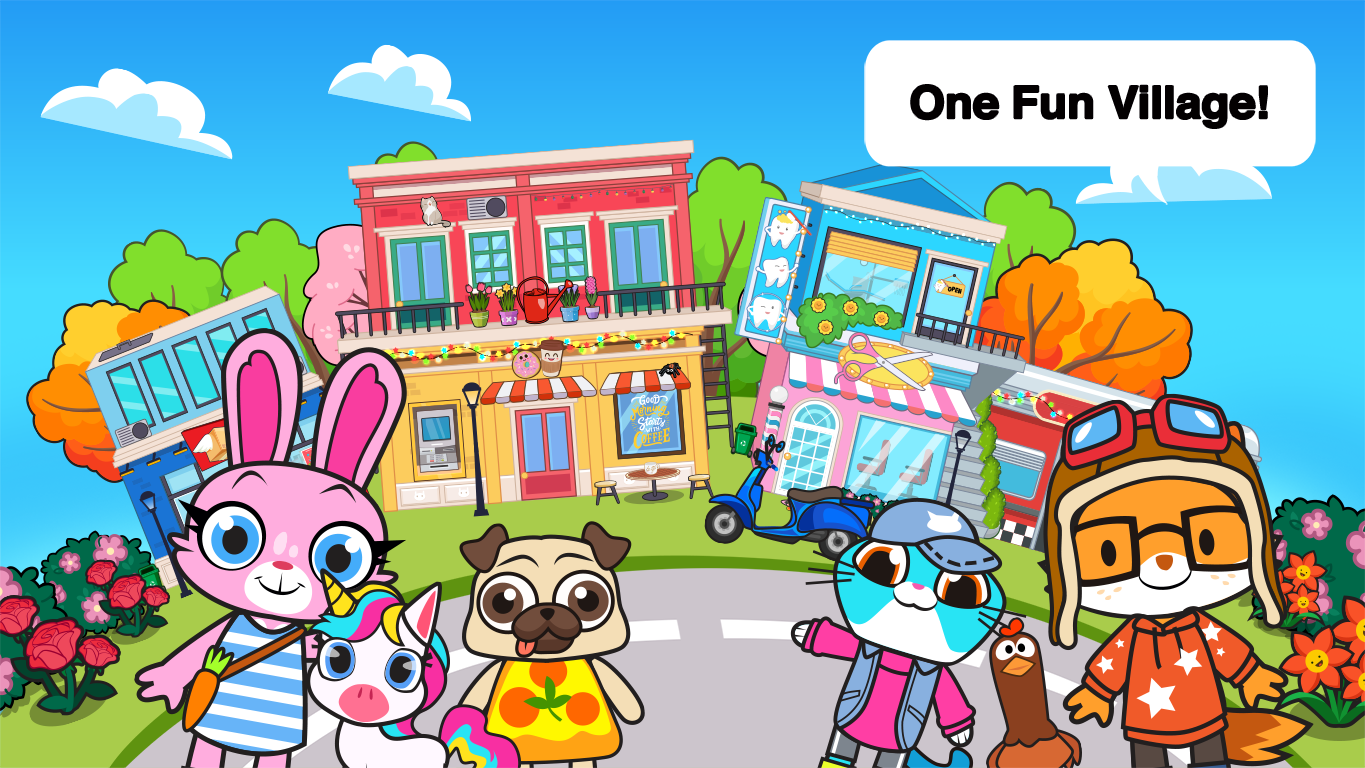 اسکرین شات 1 برنامه Main Street Pets Village Town