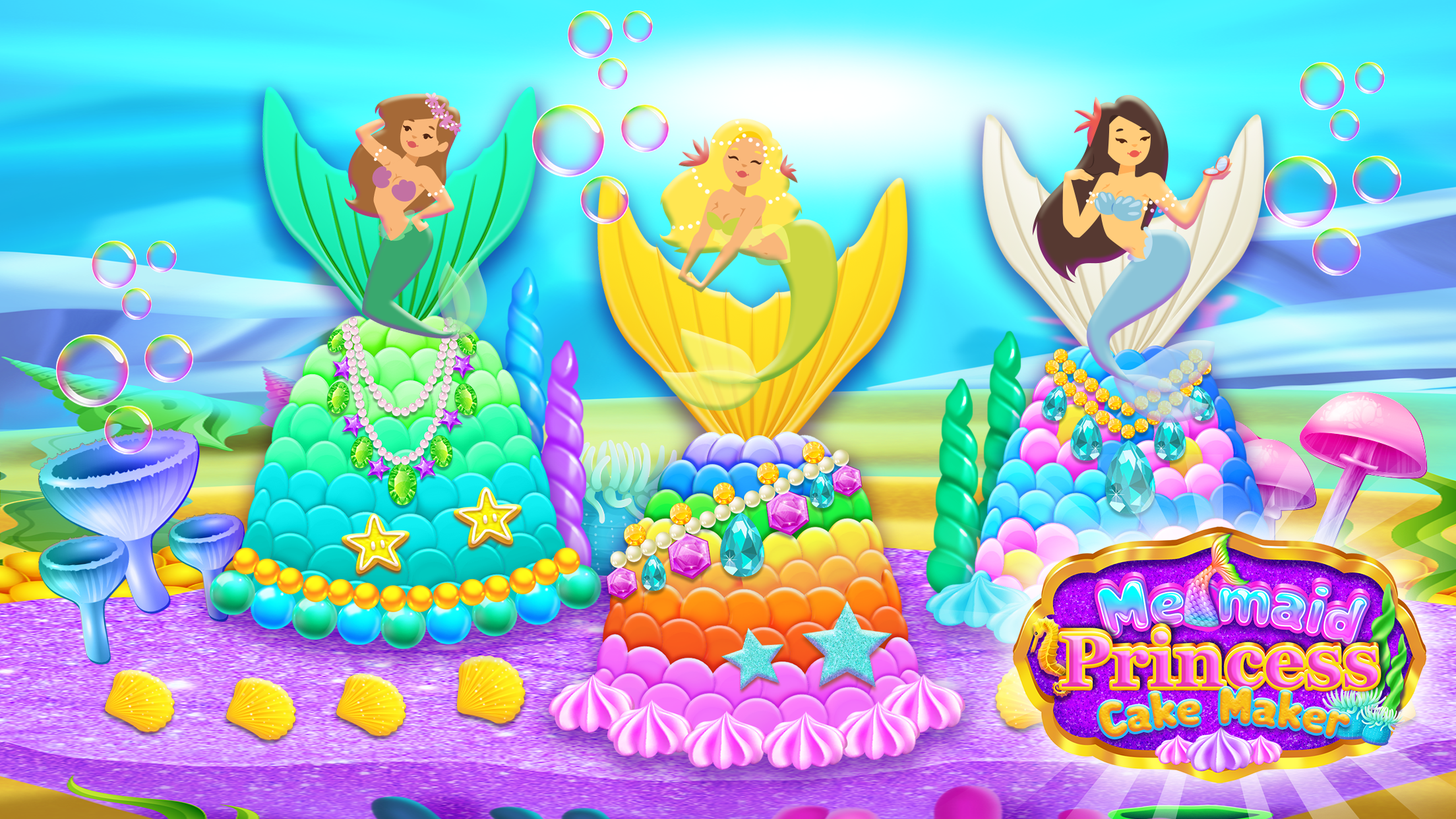 اسکرین شات 5 برنامه Mermaid Glitter Cake Maker