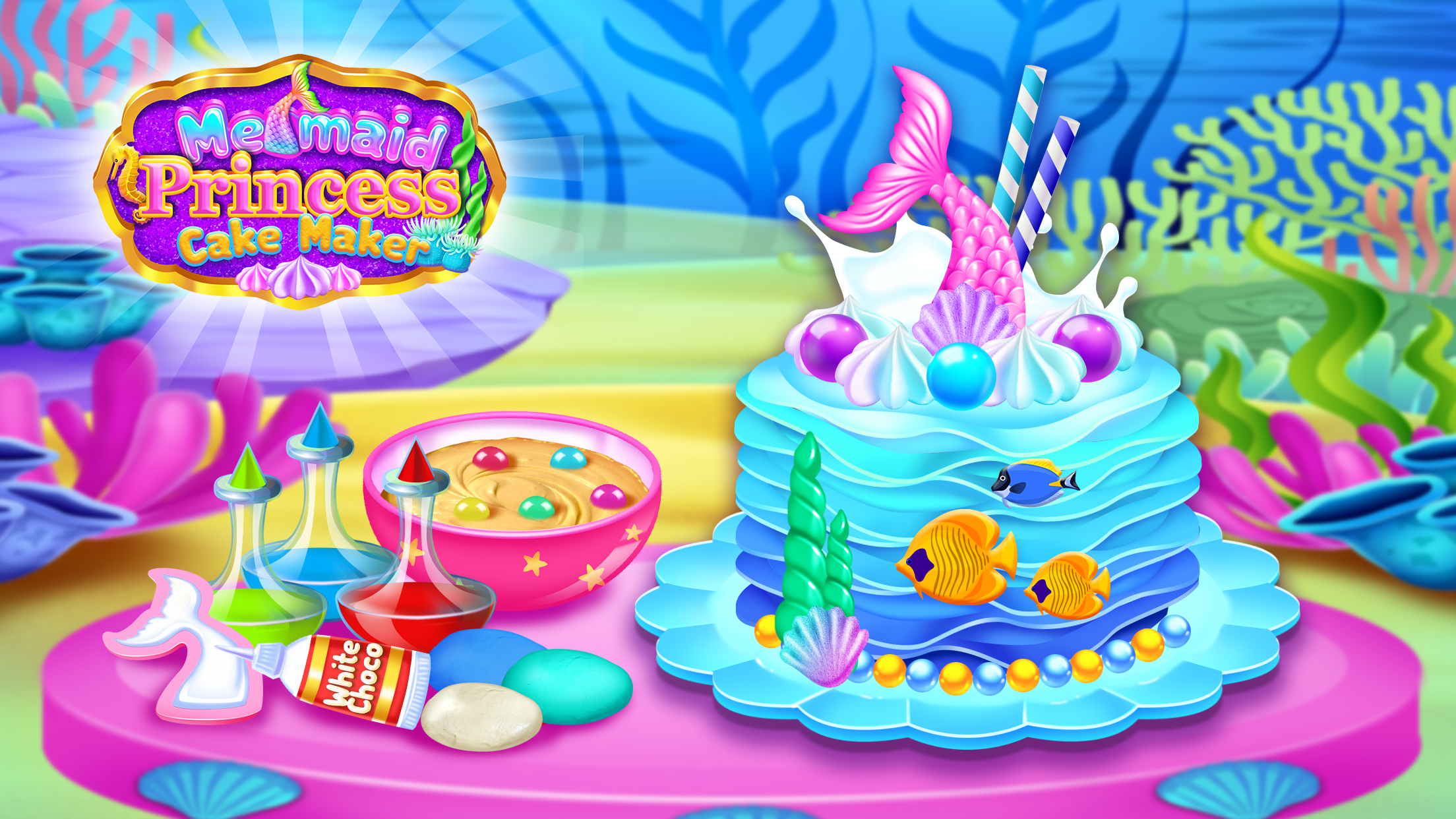 اسکرین شات 4 برنامه Mermaid Glitter Cake Maker