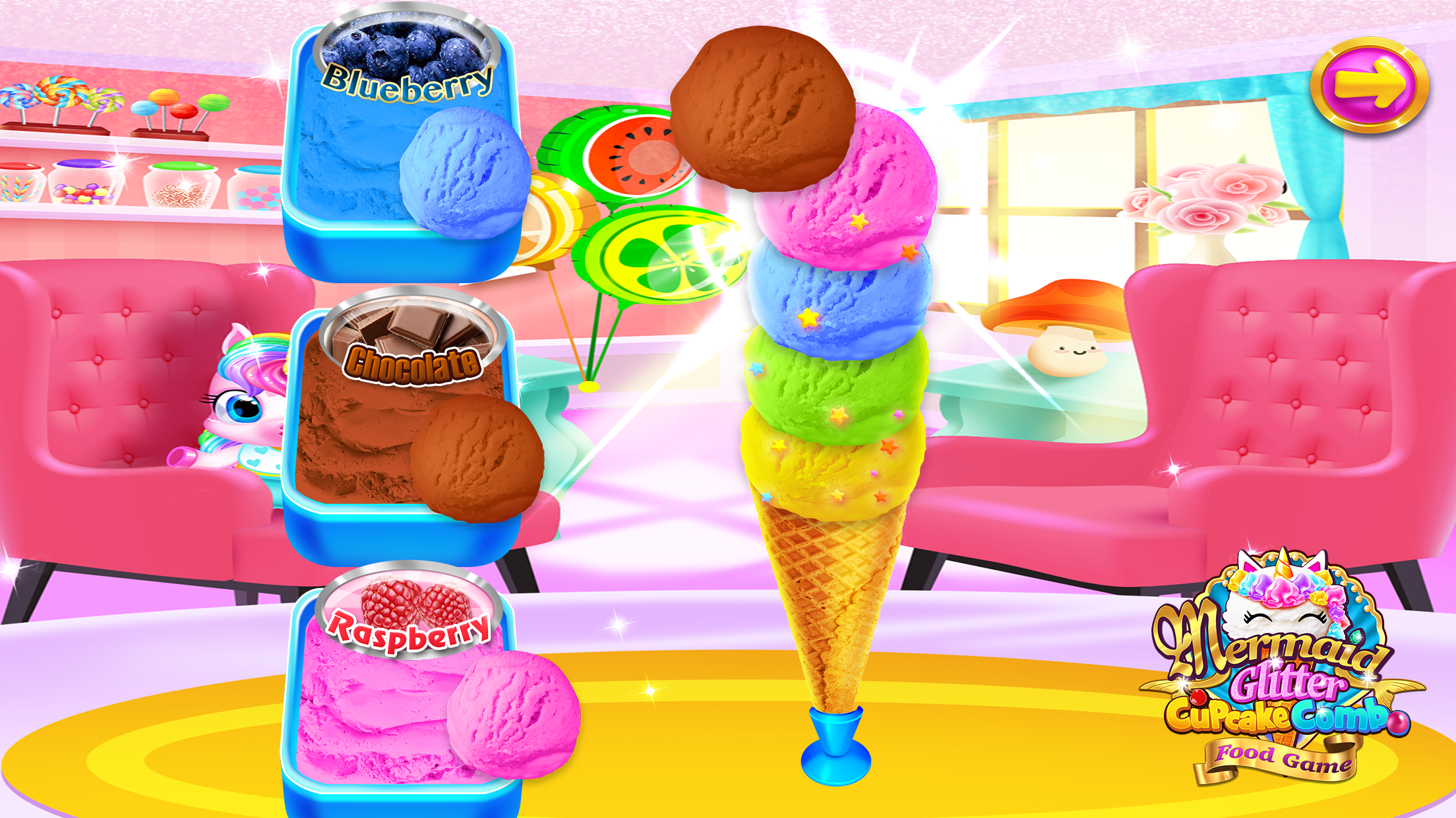 اسکرین شات 4 بازی Mermaid Glitter Cupcake Chef