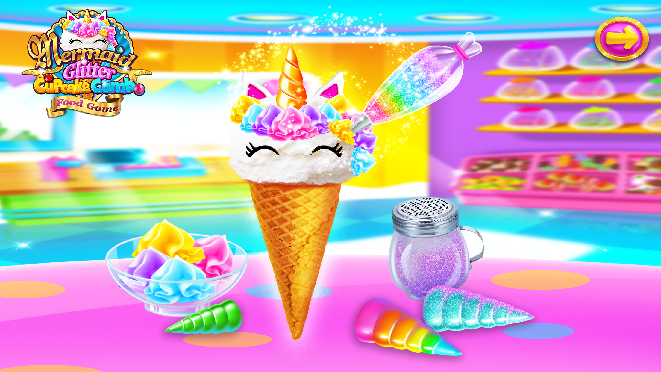 اسکرین شات 2 بازی Mermaid Glitter Cupcake Chef