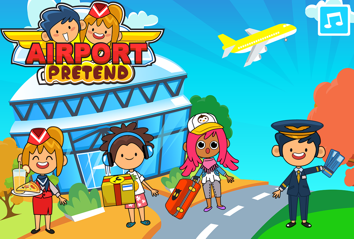 اسکرین شات 1 برنامه My Pretend Airport Travel Town