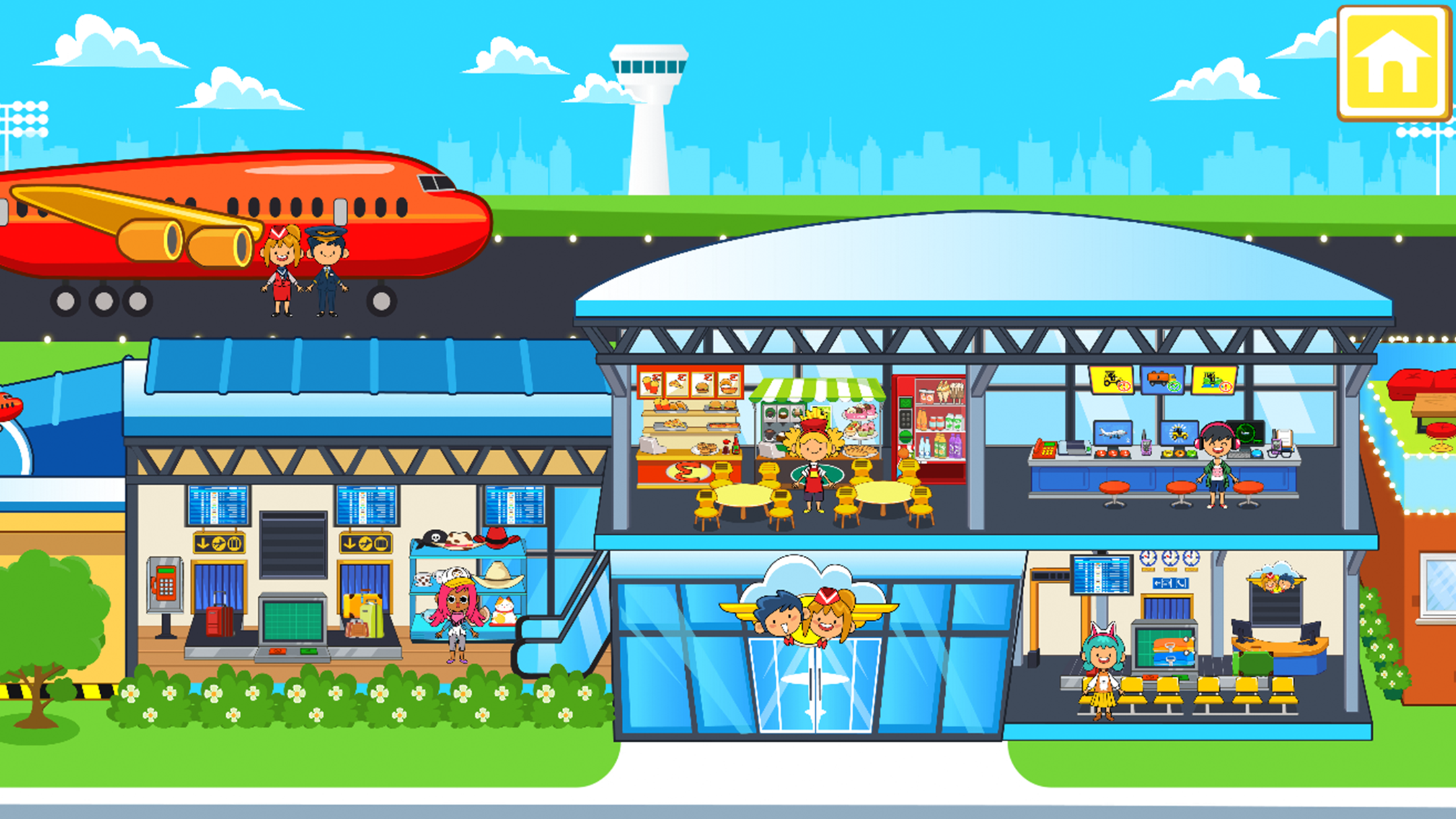 اسکرین شات 5 برنامه My Pretend Airport Travel Town