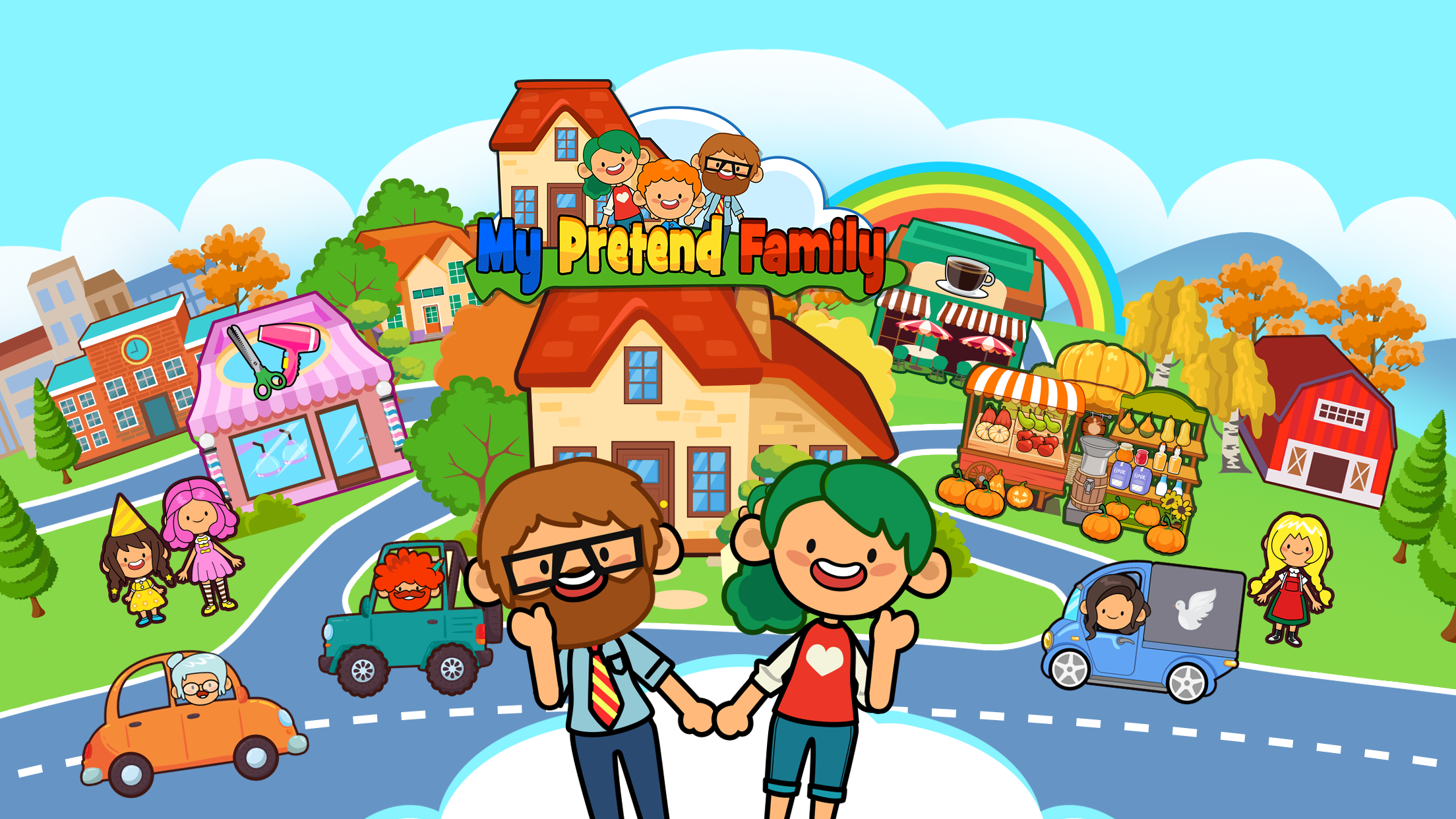 اسکرین شات 1 بازی My Pretend Home & Family Town
