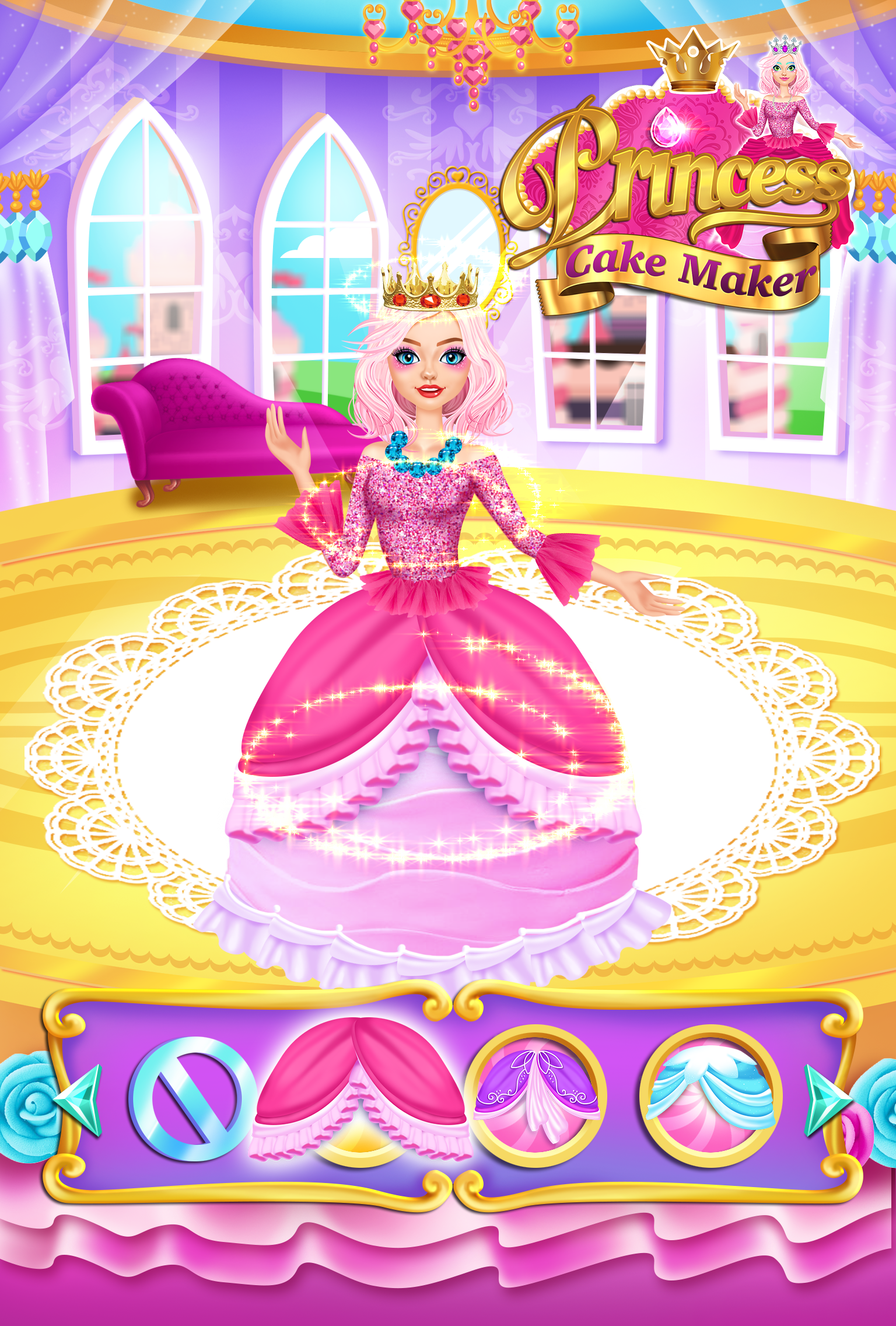 اسکرین شات 3 برنامه Rainbow Princess Cake Maker